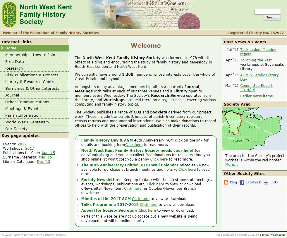 'Old' Website Home Page 'Old' Website Home Page